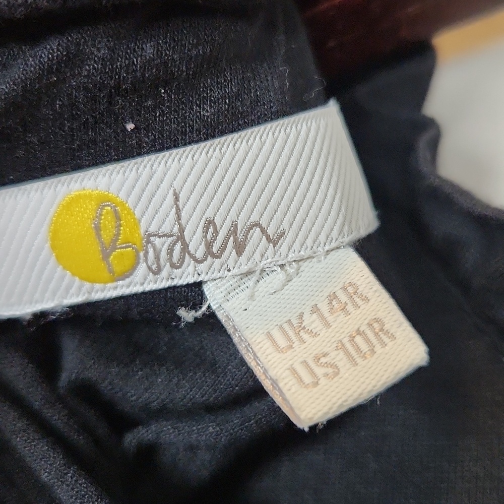 Boden Yoke Detail Jersey Midi Dress‎ in Black Size 10 - Picture 4 of 14